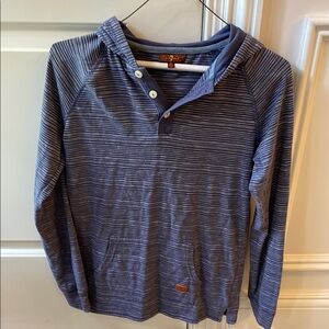 7 For All Mankind Blue Striped Long Sleeve Tee - Hoodie